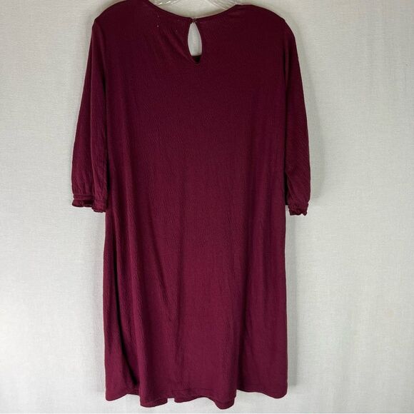 Old Navy Dress Girls Burgundy Wine Crinkle Jersey Lace Trim Swing Dress XL 14 - Picture 6 of 8